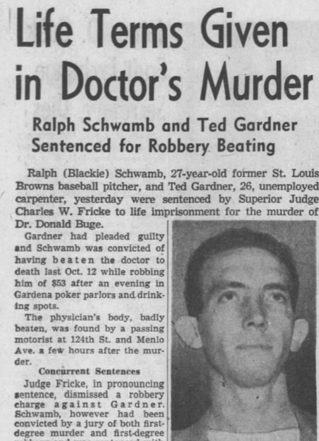 Blackie Schwamb Article