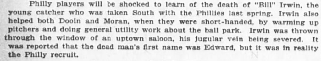 The Smashing Debut and Demise of Catcher Bill&nbsp;Irwin