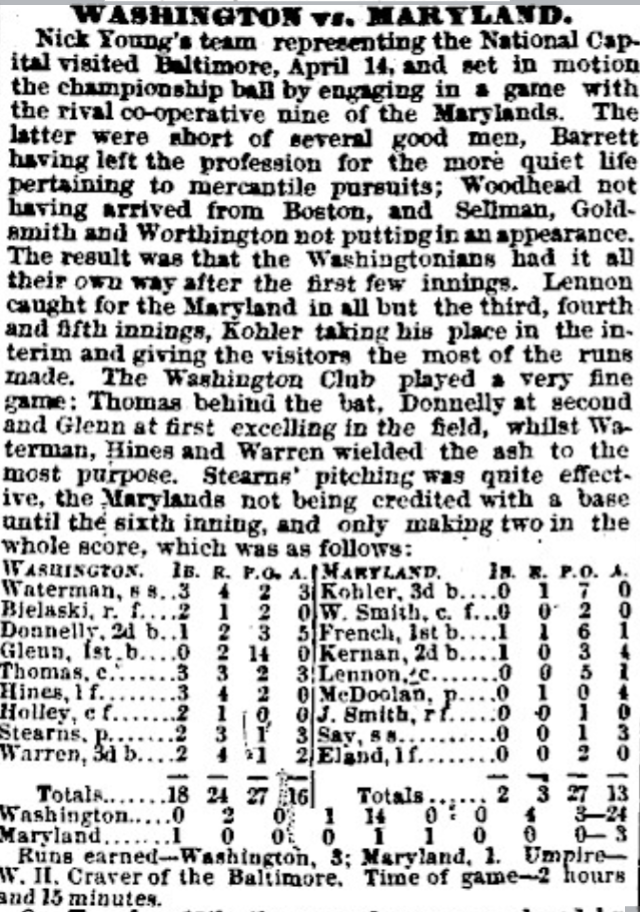 Marcy McDonnell, 1873’s Opening Day&nbsp;Starter